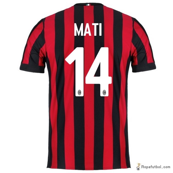 Camiseta AC Milan Replica Primera Ropa Mati 2017/18 Rojo